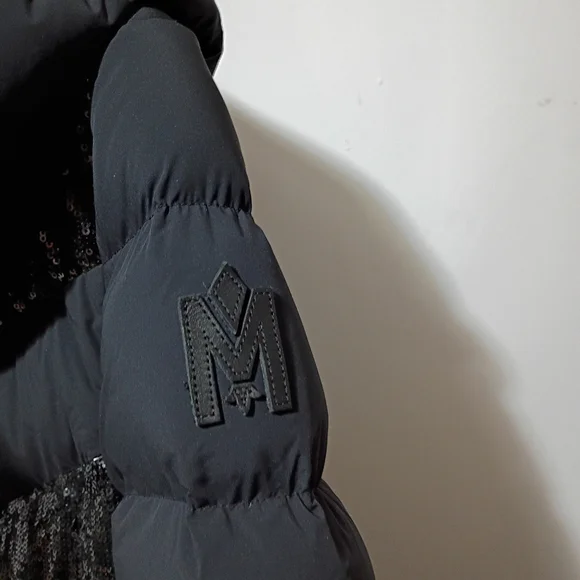 Mackage Adina Down Long Winter Coat With Sequins! Gorgeous!! Size Small Black - Picture 4 of 9